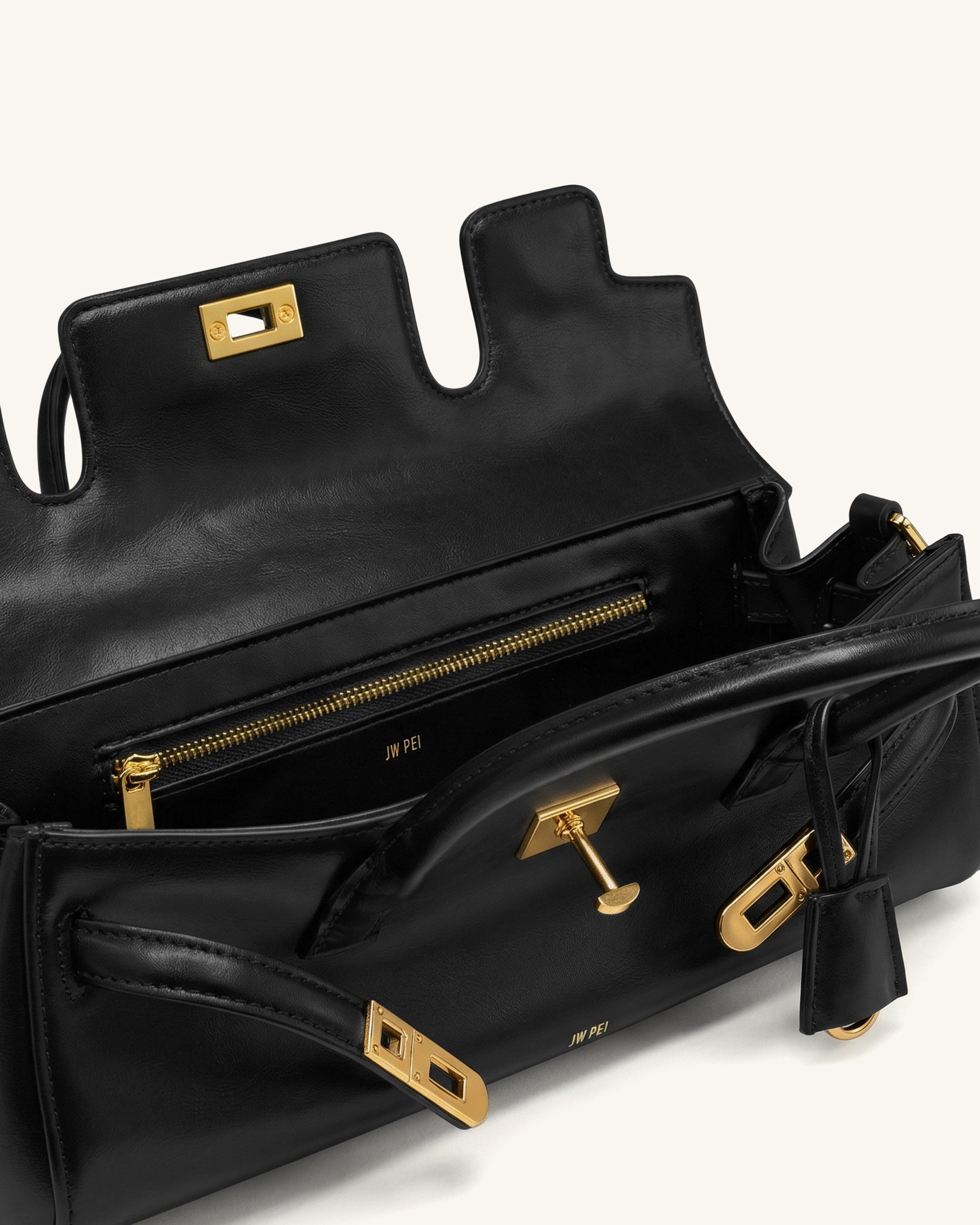 Yara Small Top Handle Shoulder Bag - Black - Image 4