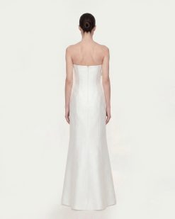 Alternative view of Strapless Floral Polyester Dress - White