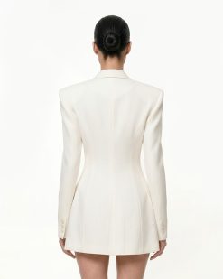 Alternative view of Iris Embroidery Hourglass Blazer - White