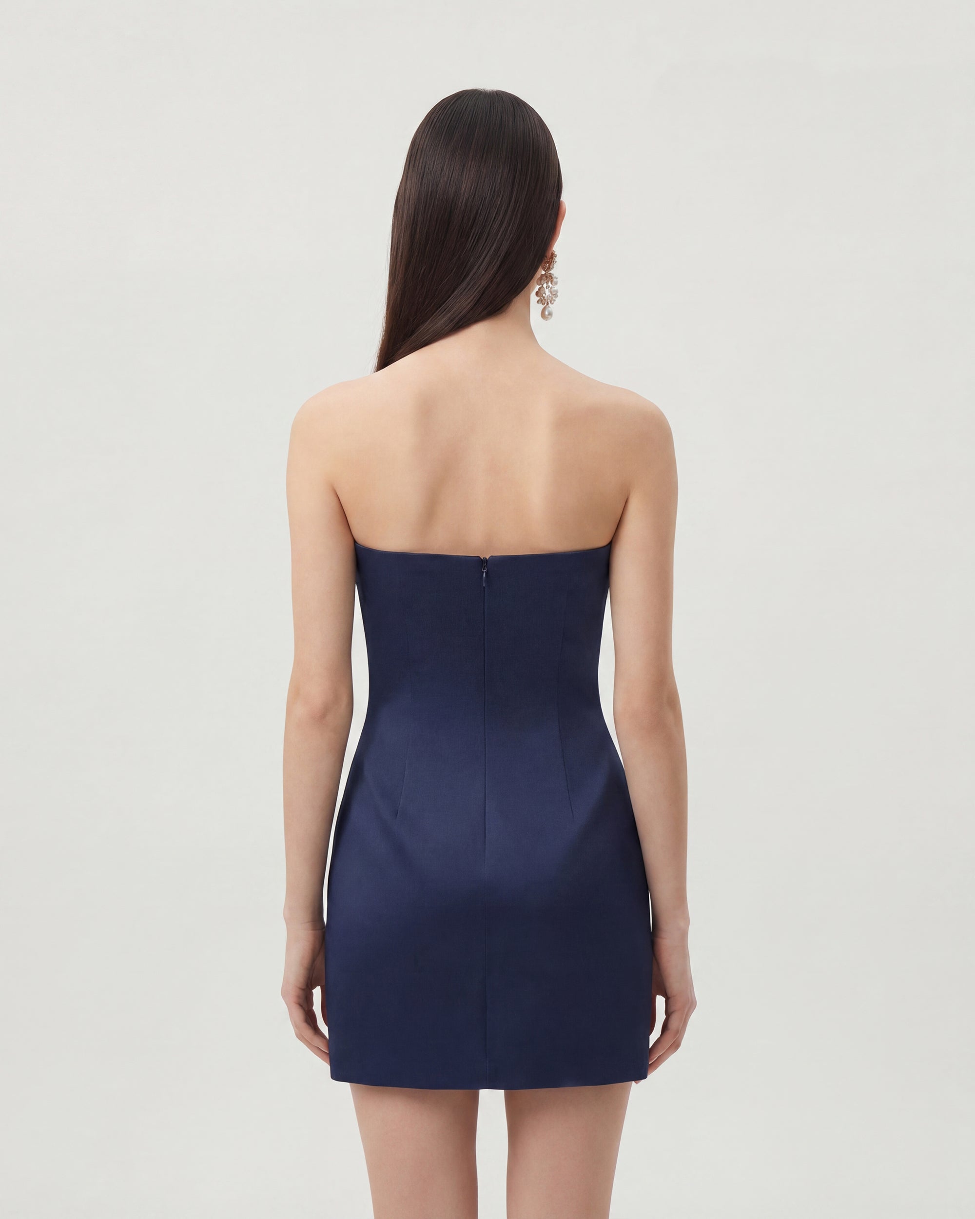 Floral Printed Mini Dress - Navy blue - Image 2