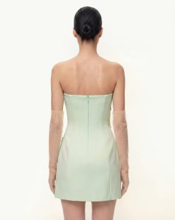 Alternative view of Iris Floral Print Strapless Dress - Green