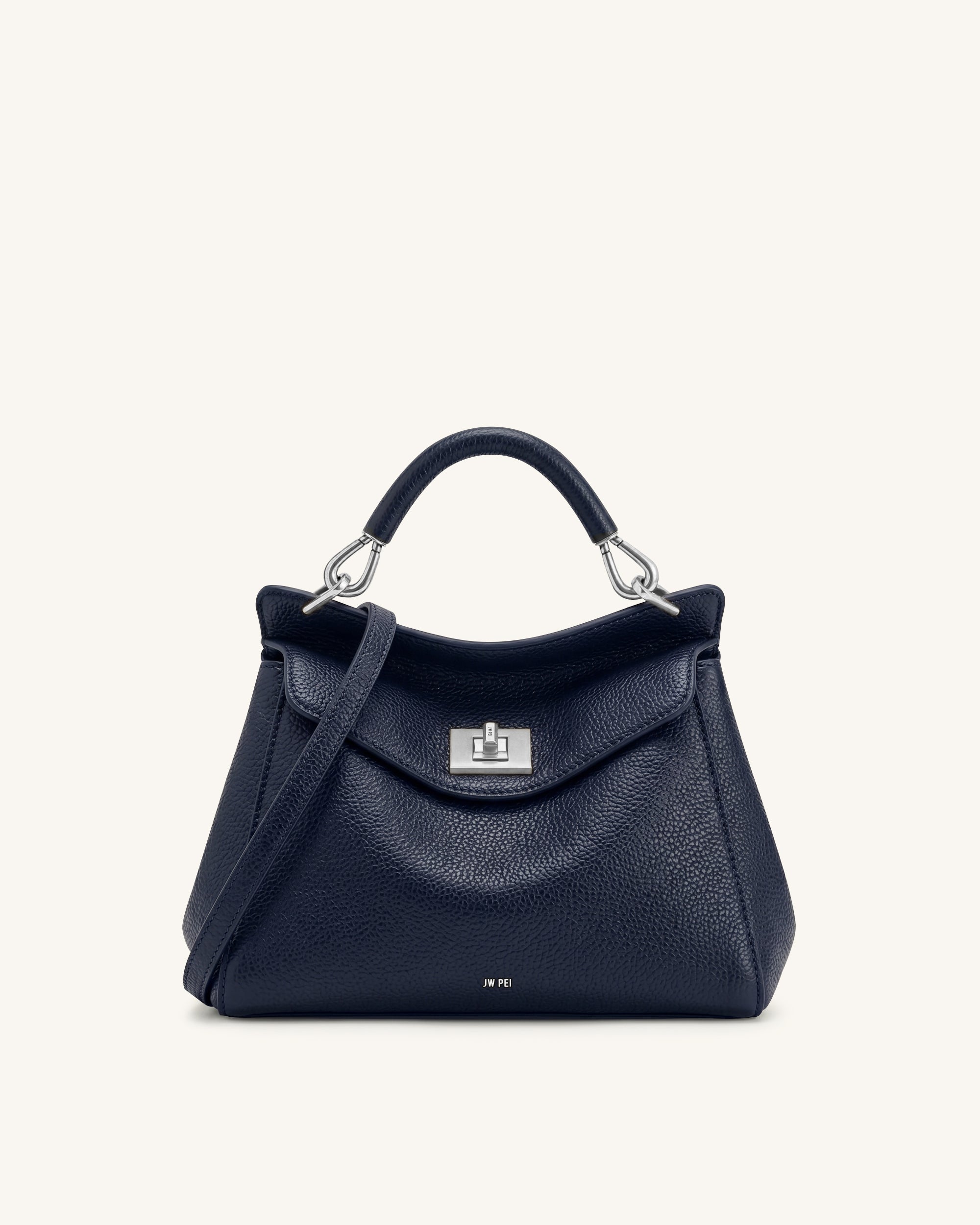 Lucia Classic Top Handle Bag - Navy Blue