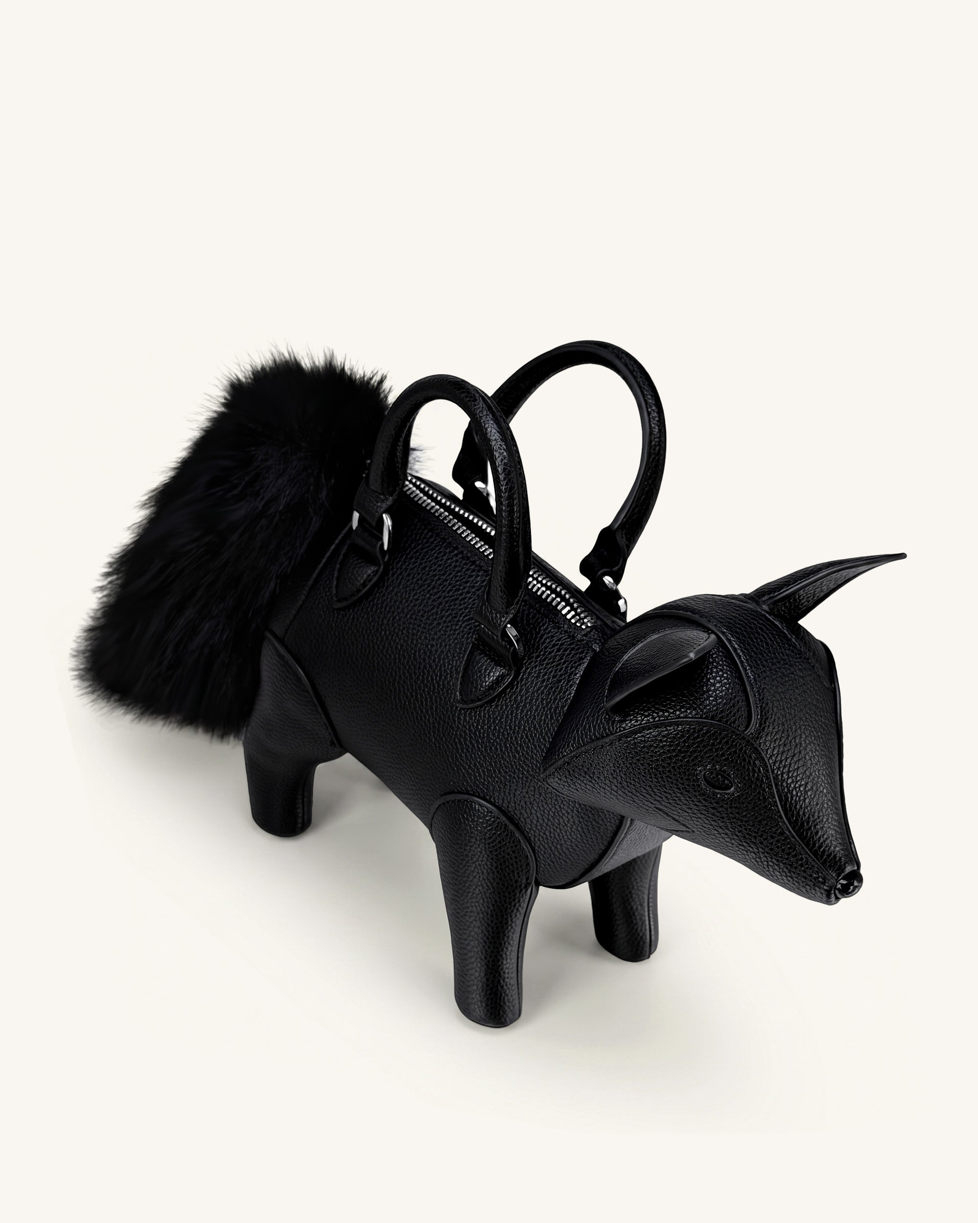 Kai Fox Shaped Top Handle Bag - Black - Image 4