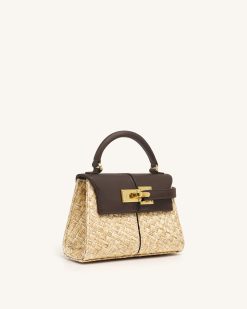 Alternative view of Elise Faux Straw Handbag - Brown