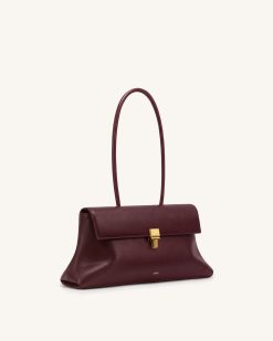 Alternative view of Selene Lock Flap Shoulder Bag - Burgundy