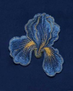 Alternative view of Iris Embroidered Plunge Sheer Overlay Maxi Dress - Navy Blue