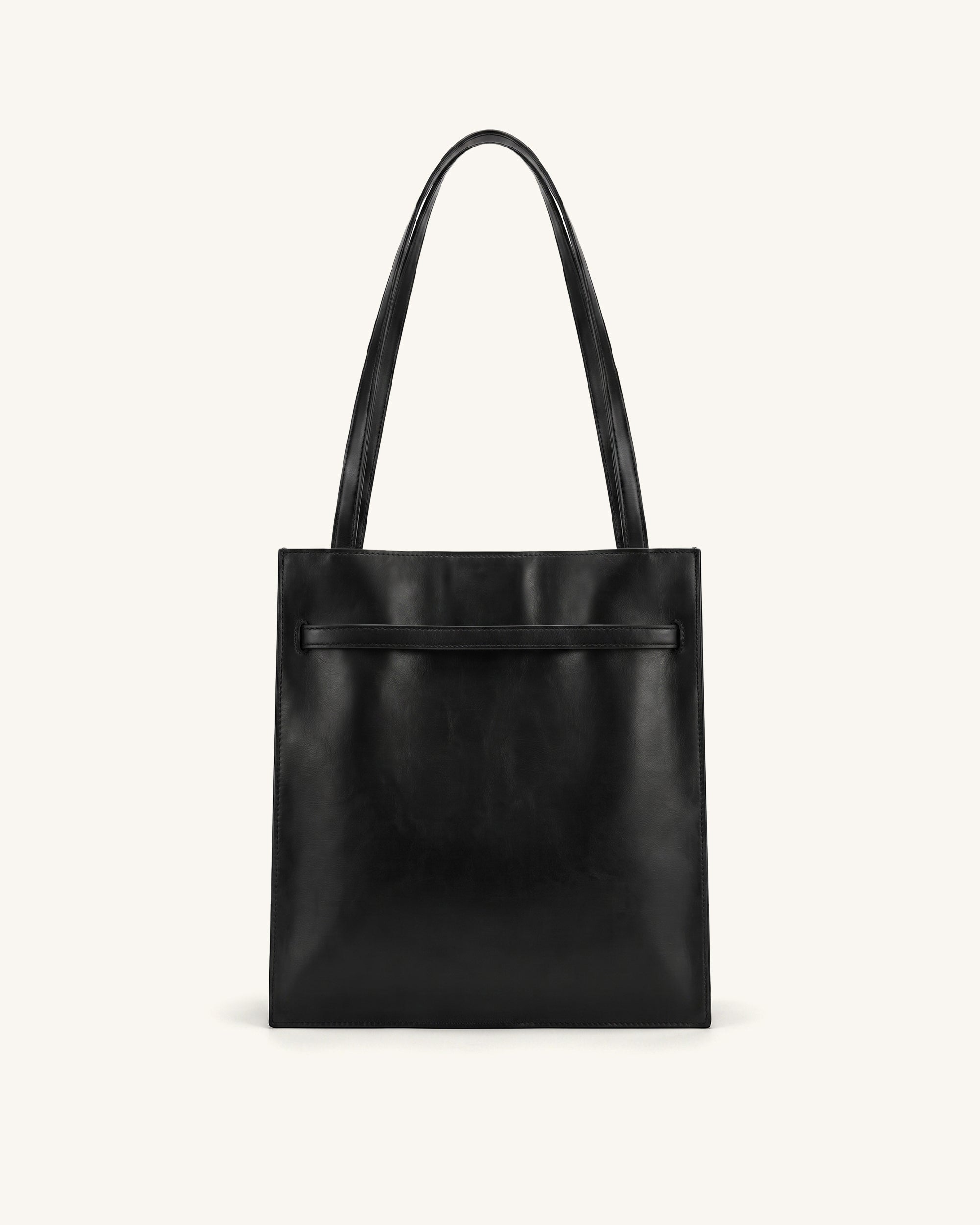 Noelle Belted Tote Bag - Black - Image 3