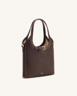 Alternative view of Brooke Mini Belted Embellished Top Handle Bag - Dark Brown