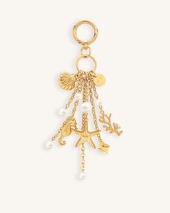 Alternative view of Ocean Creature Faux Pearl Bag Charm - Gold