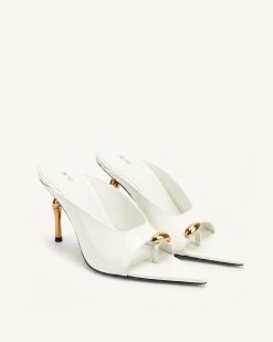 Alternative view of Noemi Pointed-Toe Mule Heels - White