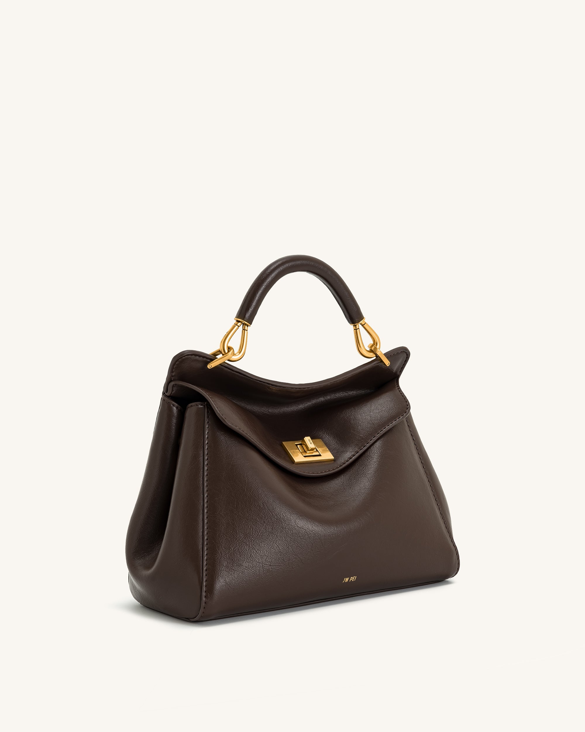 Lucia Classic Top Handbag - Dark Brown - Image 3