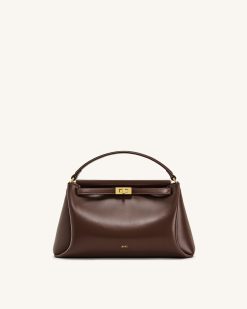 Carmen Top Handle Bag - Reddish Brown
