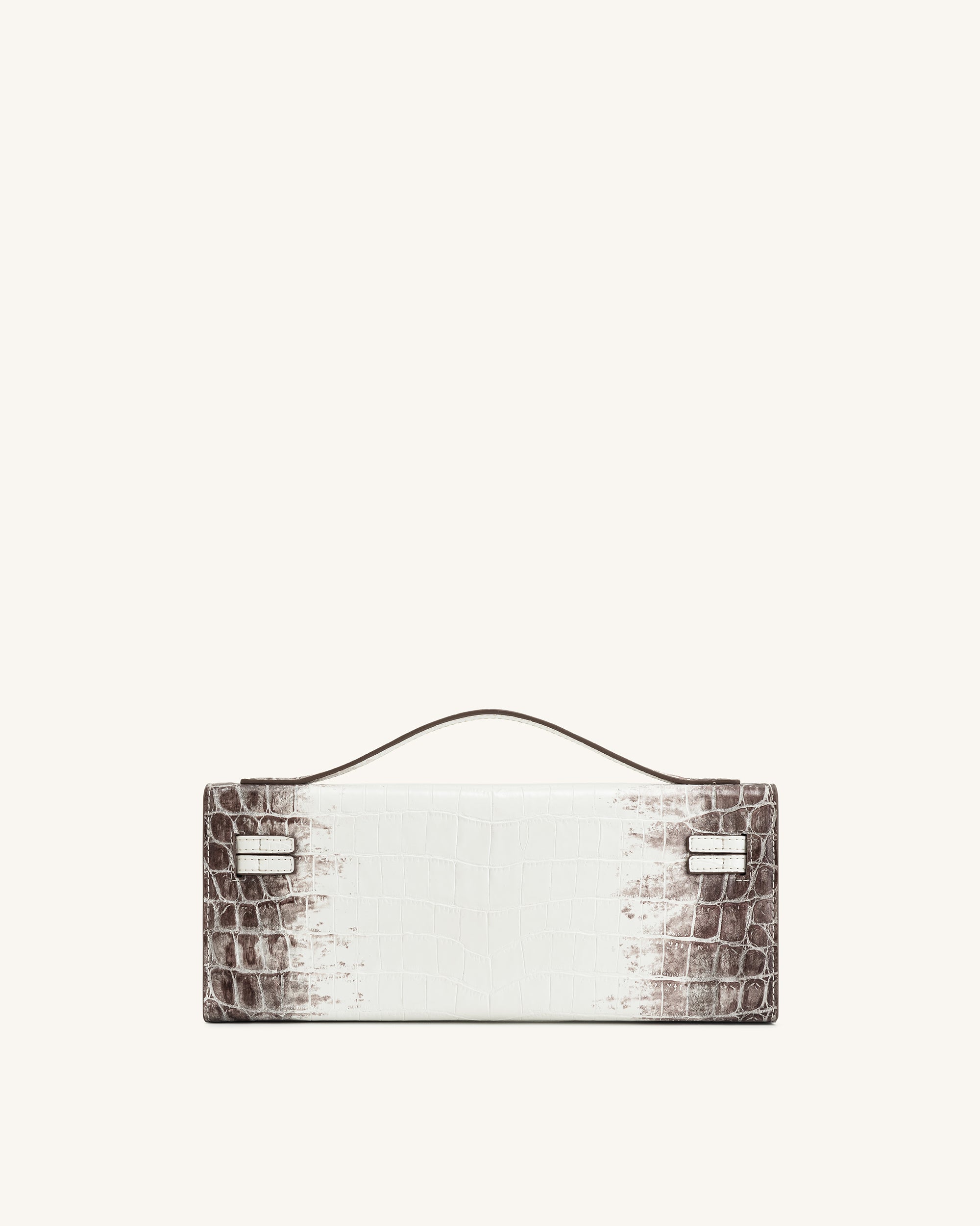 Bria Structured Top Handle Bag - White Croc - Image 4