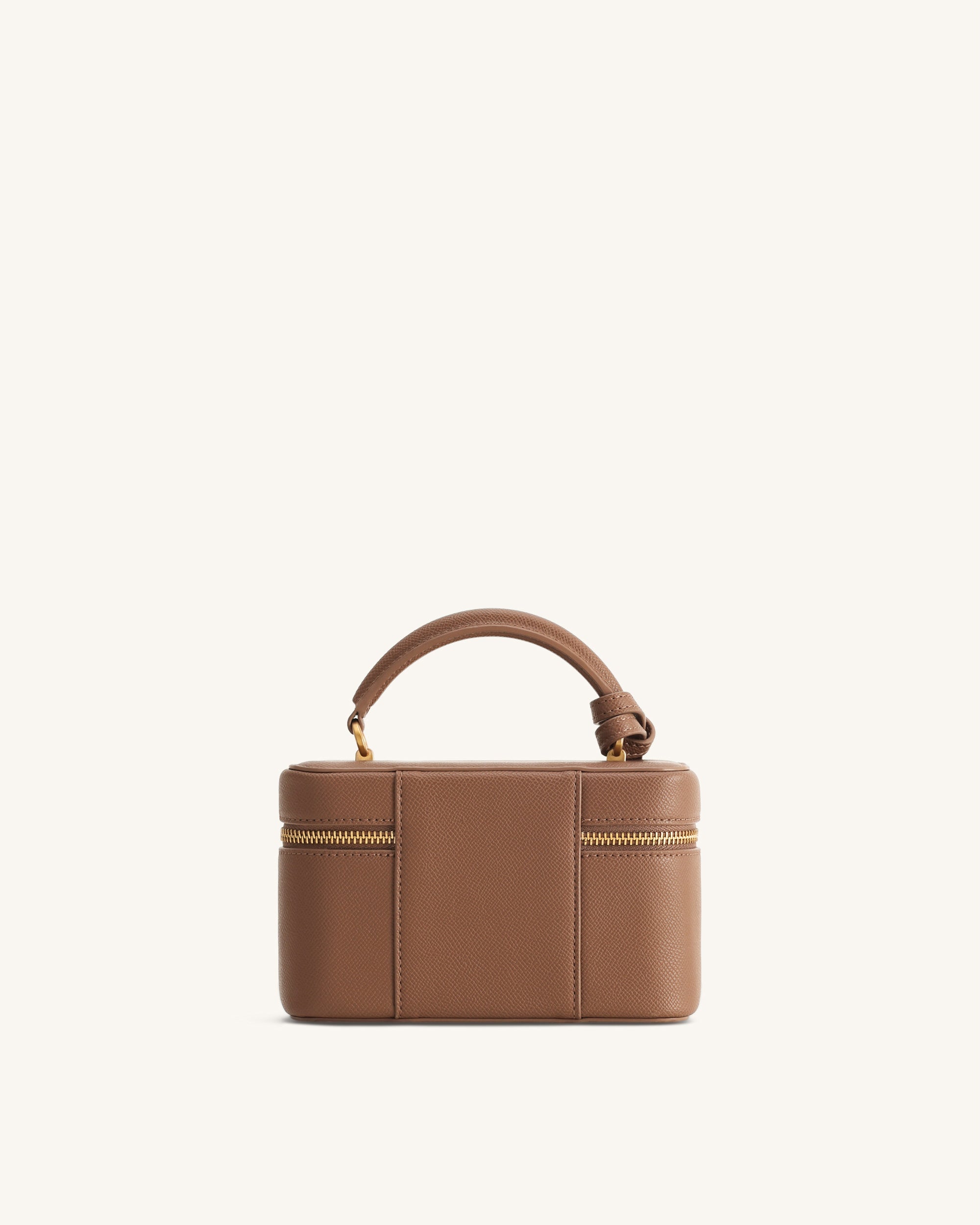Cleo Box Shape Top Handle Bag - Brown - Image 3