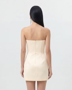 Alternative view of Slipper Orchid Appliqué Mini Dress - Ivory/Blue