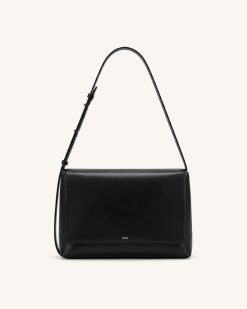 Isolde Flap Shoulder Bag - Black