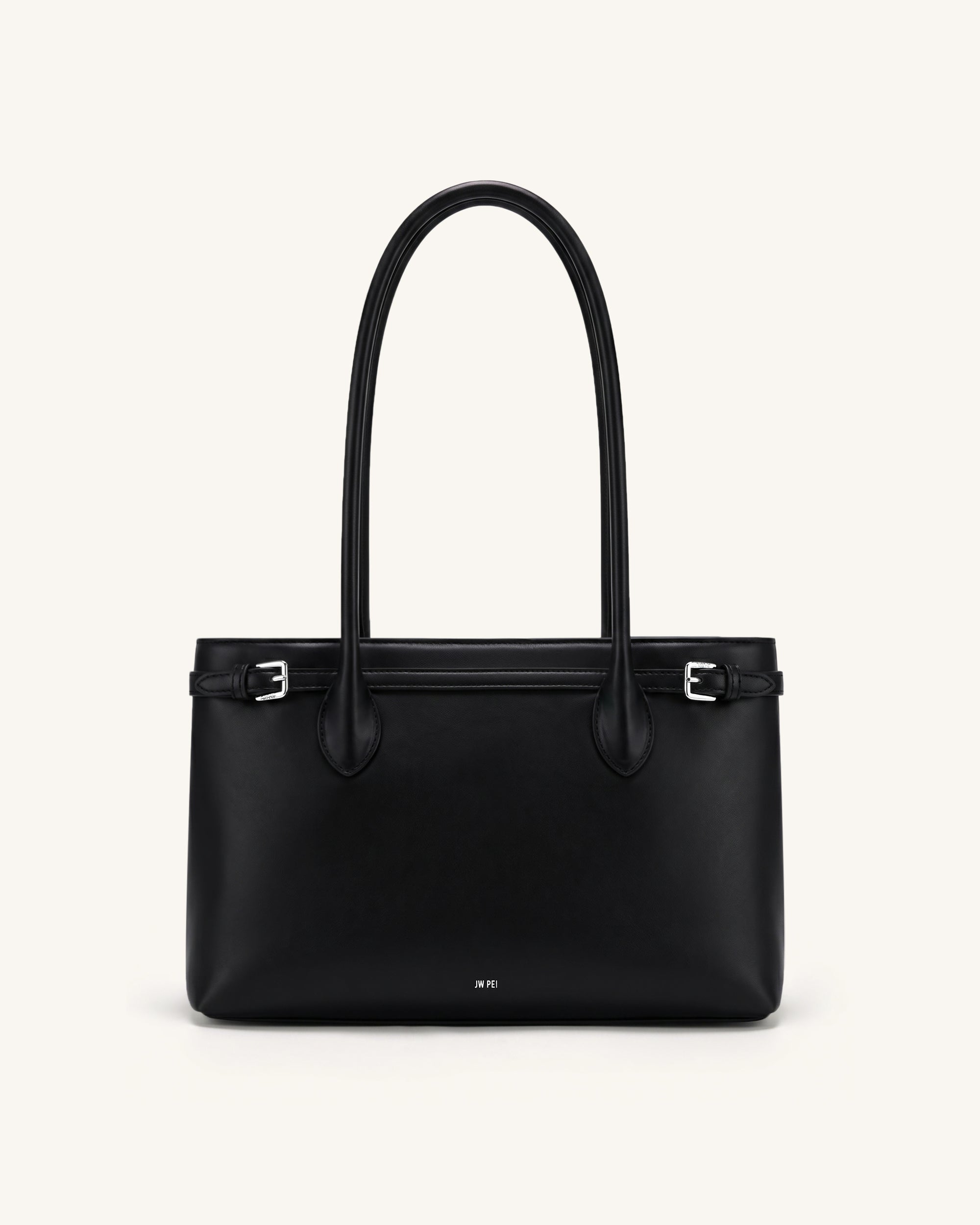 Camille Buckle Strap Tote Bag - Black
