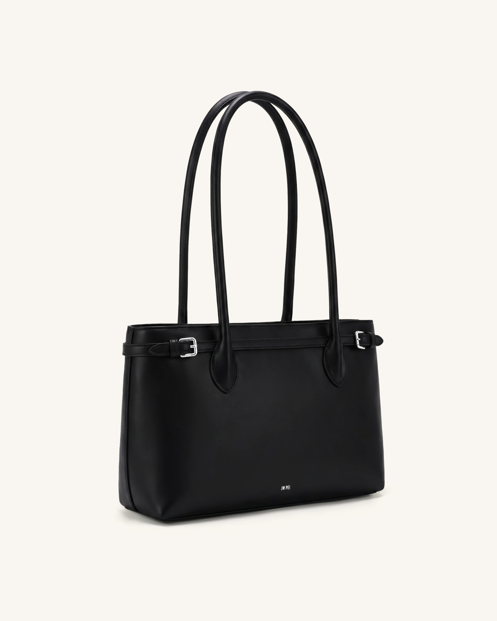 Camille Buckle Strap Tote Bag - Black - Image 2