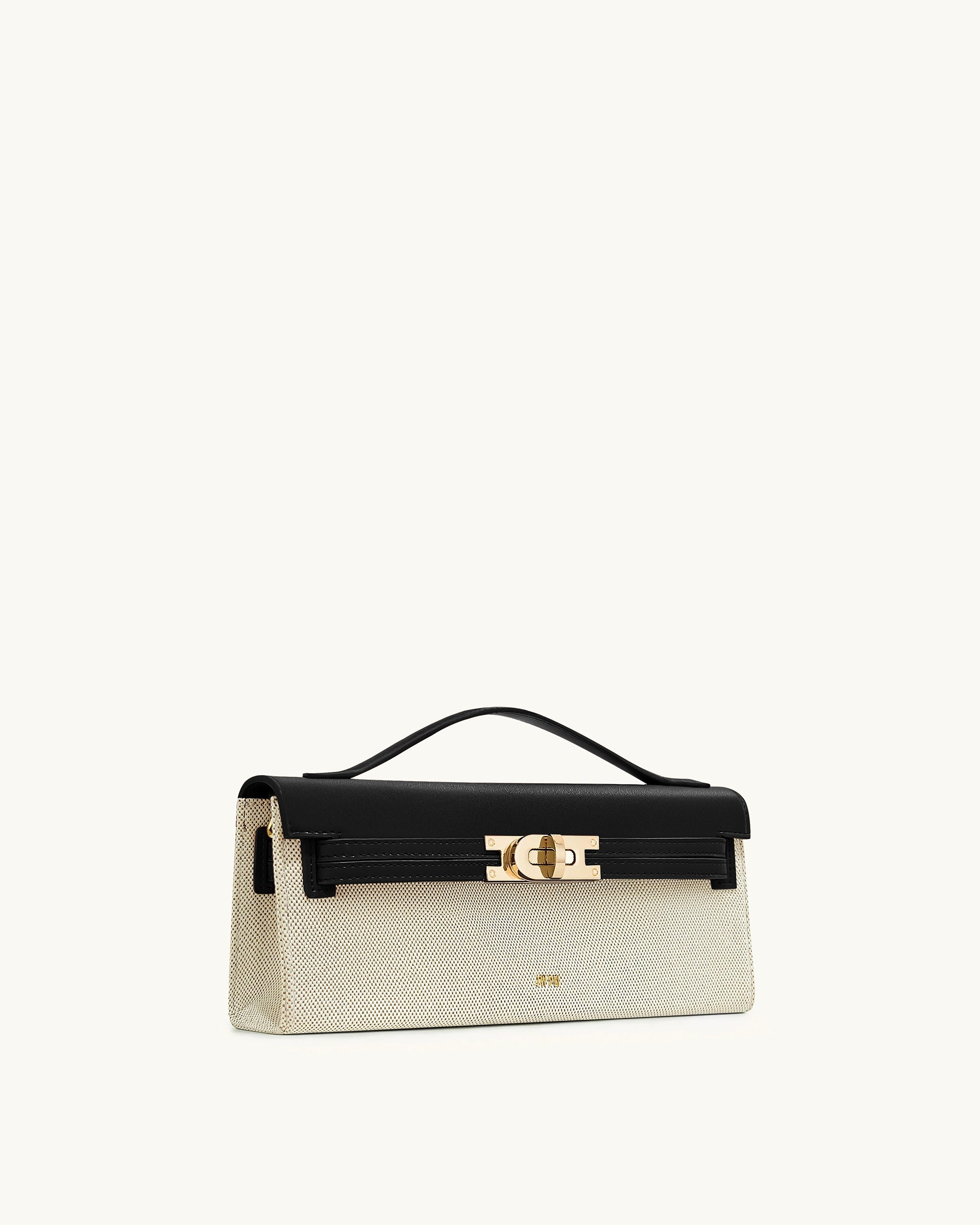Bria Structured Top Handle Bag - Black Canvas - Image 3