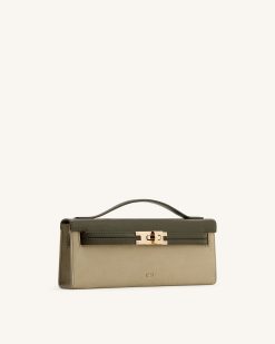 Alternative view of Bria Faux Suede Structured Top Handle Bag - Dark Olive