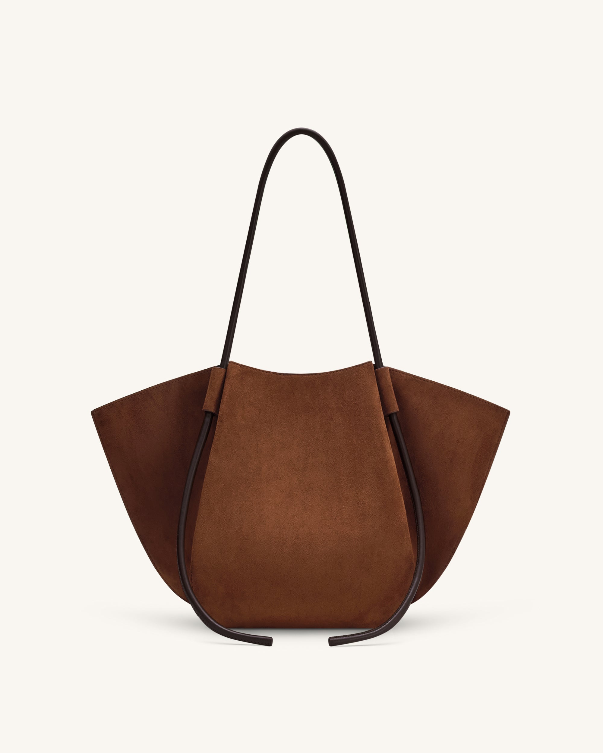 Nala Faux Suede Wide Tote Bag - Brown - Image 3