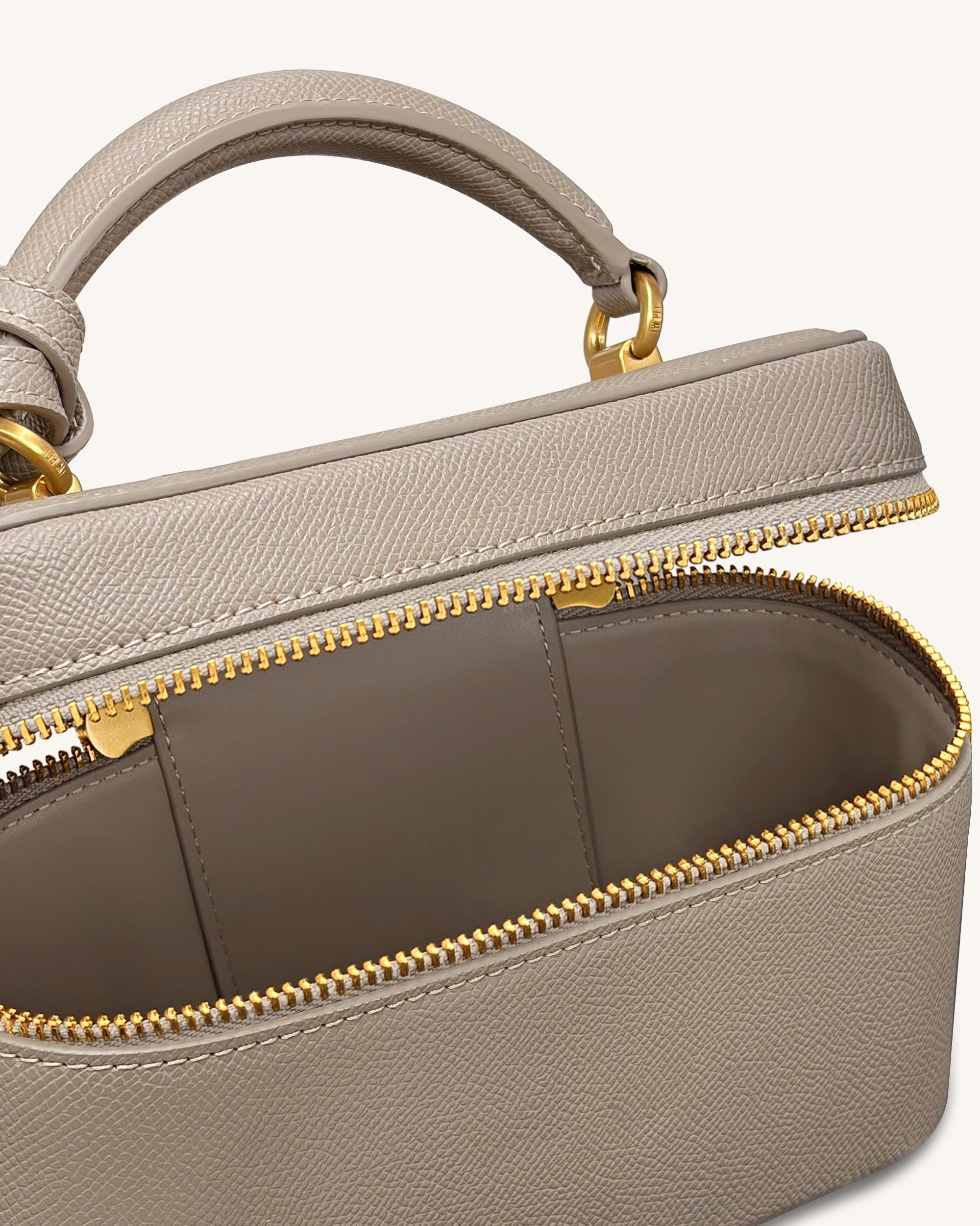 Cleo Box Shape Top Handle Bag - Taupe - Image 4