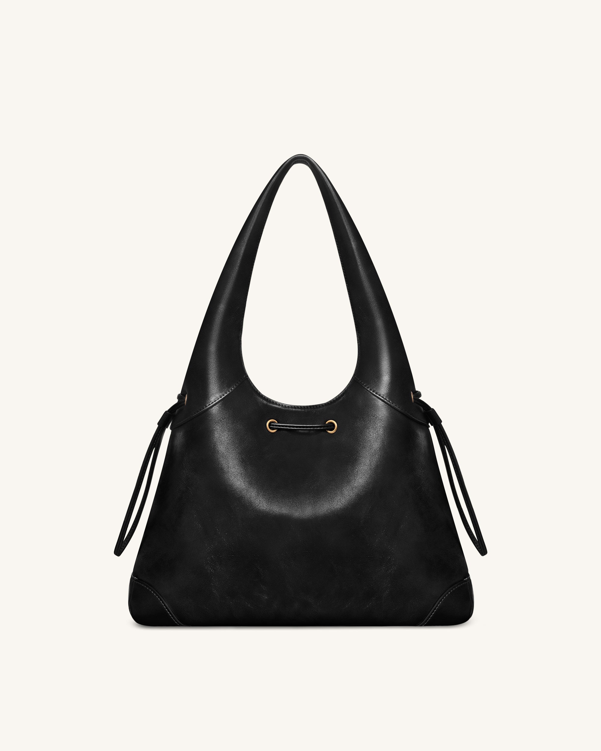 Celandra Drawstring Hobo Bag - Black - Image 3
