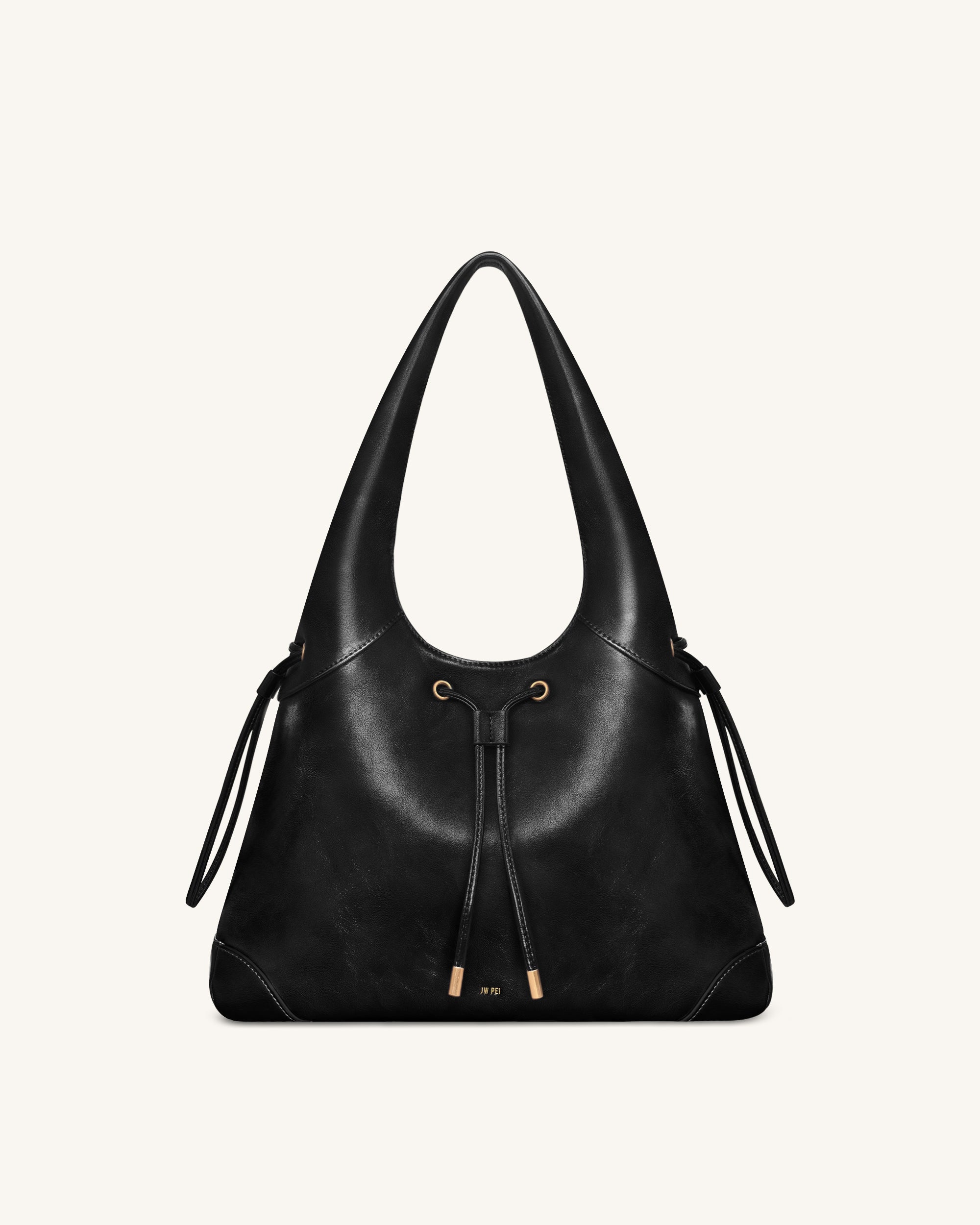 Celandra Drawstring Hobo Bag - Black