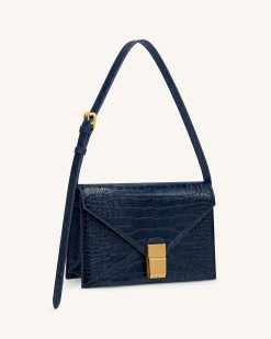 Alternative view of Clio Envelope Crossbody Bag - Navy Croc