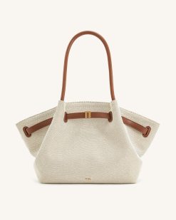 Hana Large Tote Bag - Brown Canvas