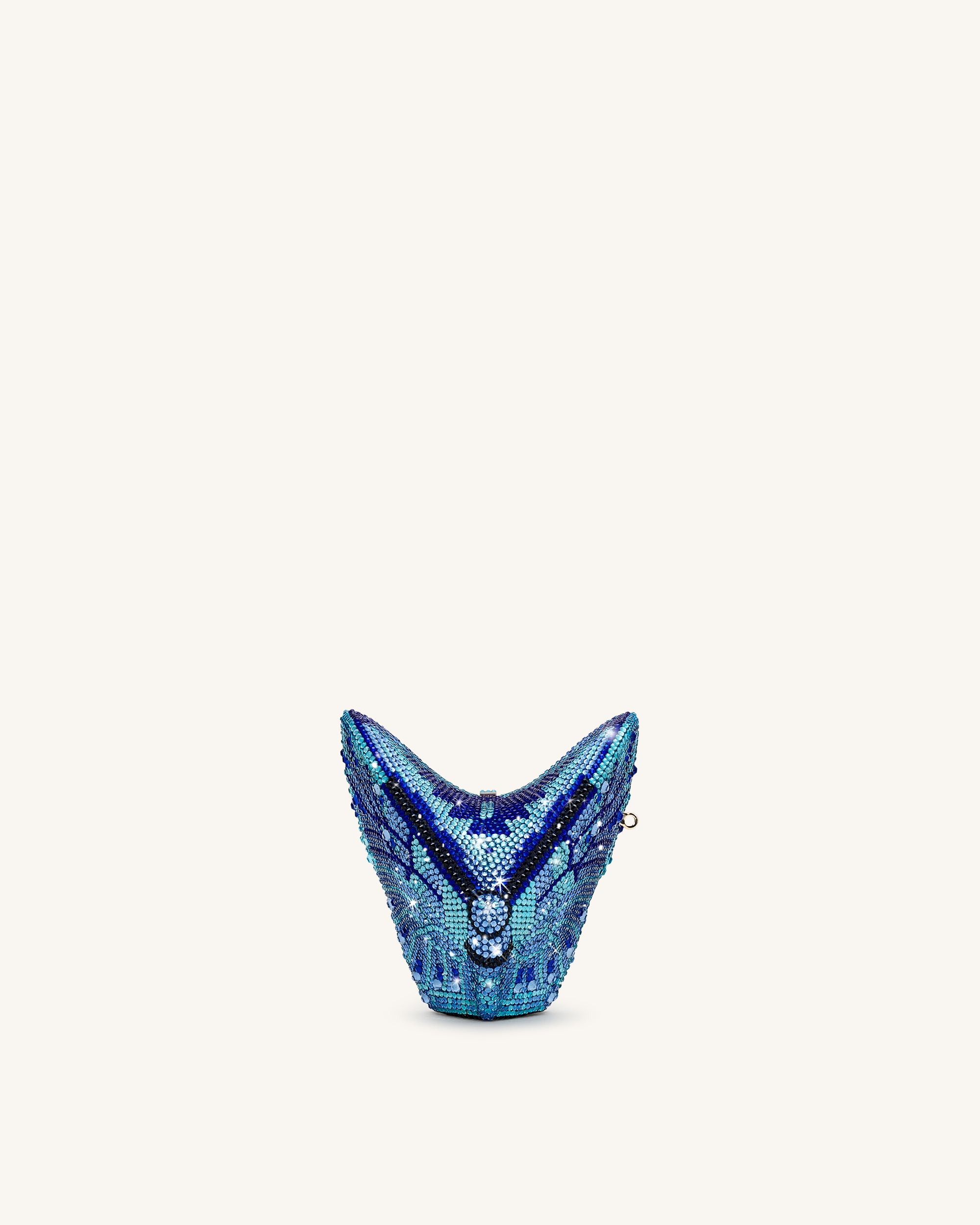 Paisley Crystal Butterfly Clutch - Blue - Image 3