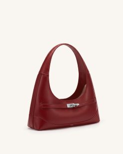 Alternative view of Noelle Belted Shoulder Bag - Deep Burgundy