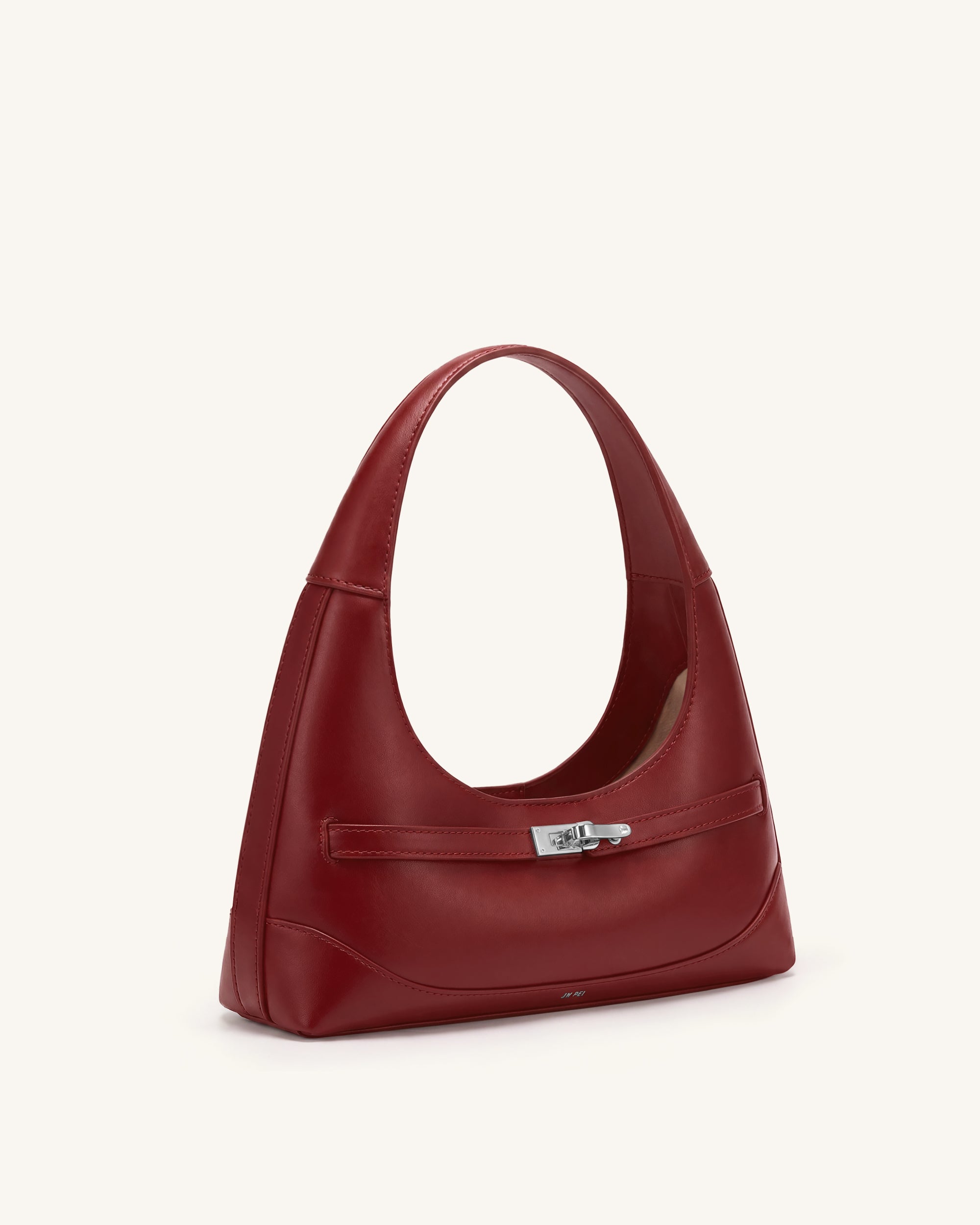 Noelle Belted Shoulder Bag - Deep Burgundy - Image 2
