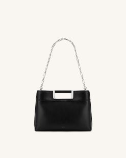 Elodie Chain Handle Top Handle Bag - Black
