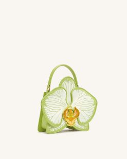 Alternative view of Flora Orchid Shaped Top Handle Bag - Light Green
