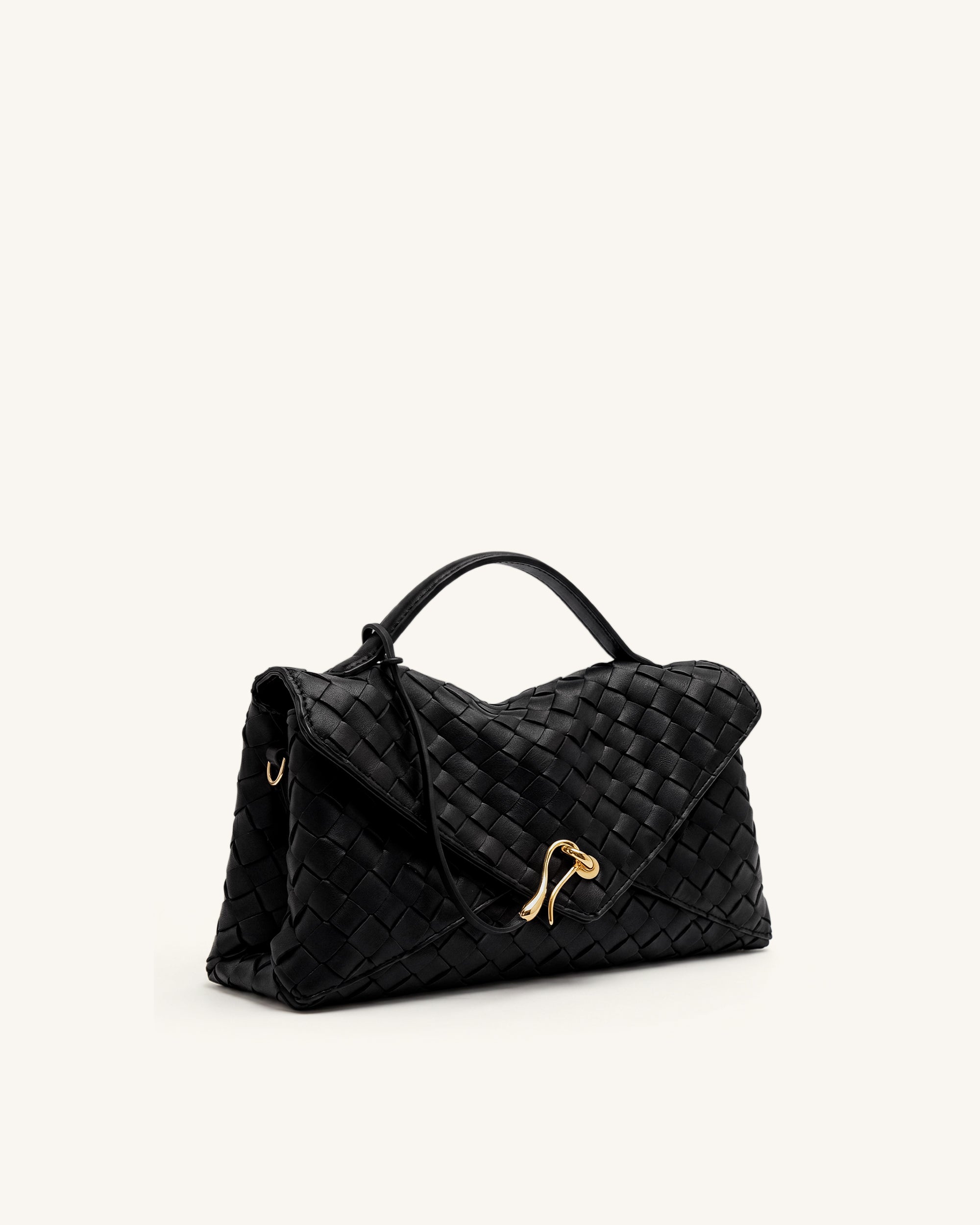 Celeste Woven Envelope Bag - Black - Image 2