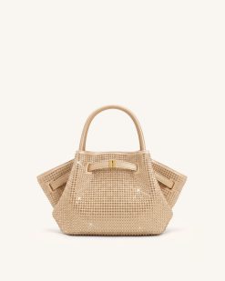Hana Mini Artificial Crystal Tote Bag - Champagne