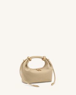 Alternative view of Ellie Metal Ring Embellished Top Handle Bag - Beige