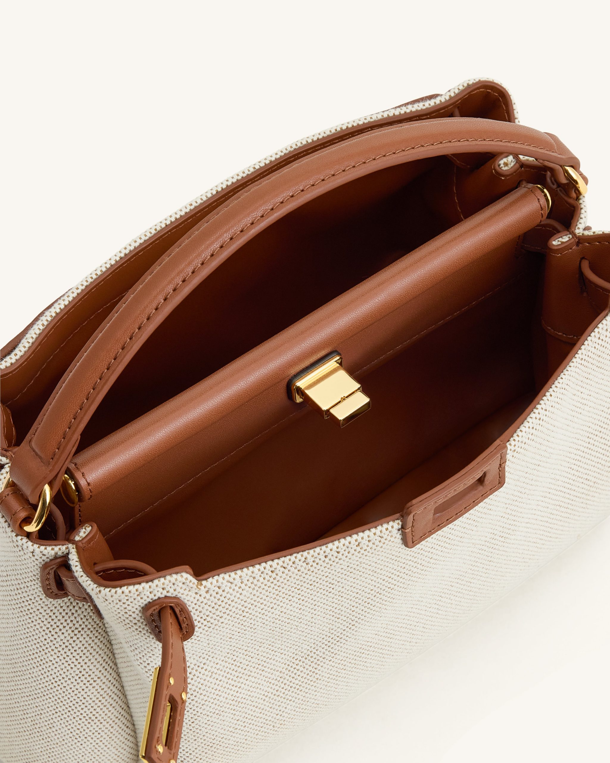 Carmen Top Handle Bag - Brown Canvas - Image 4