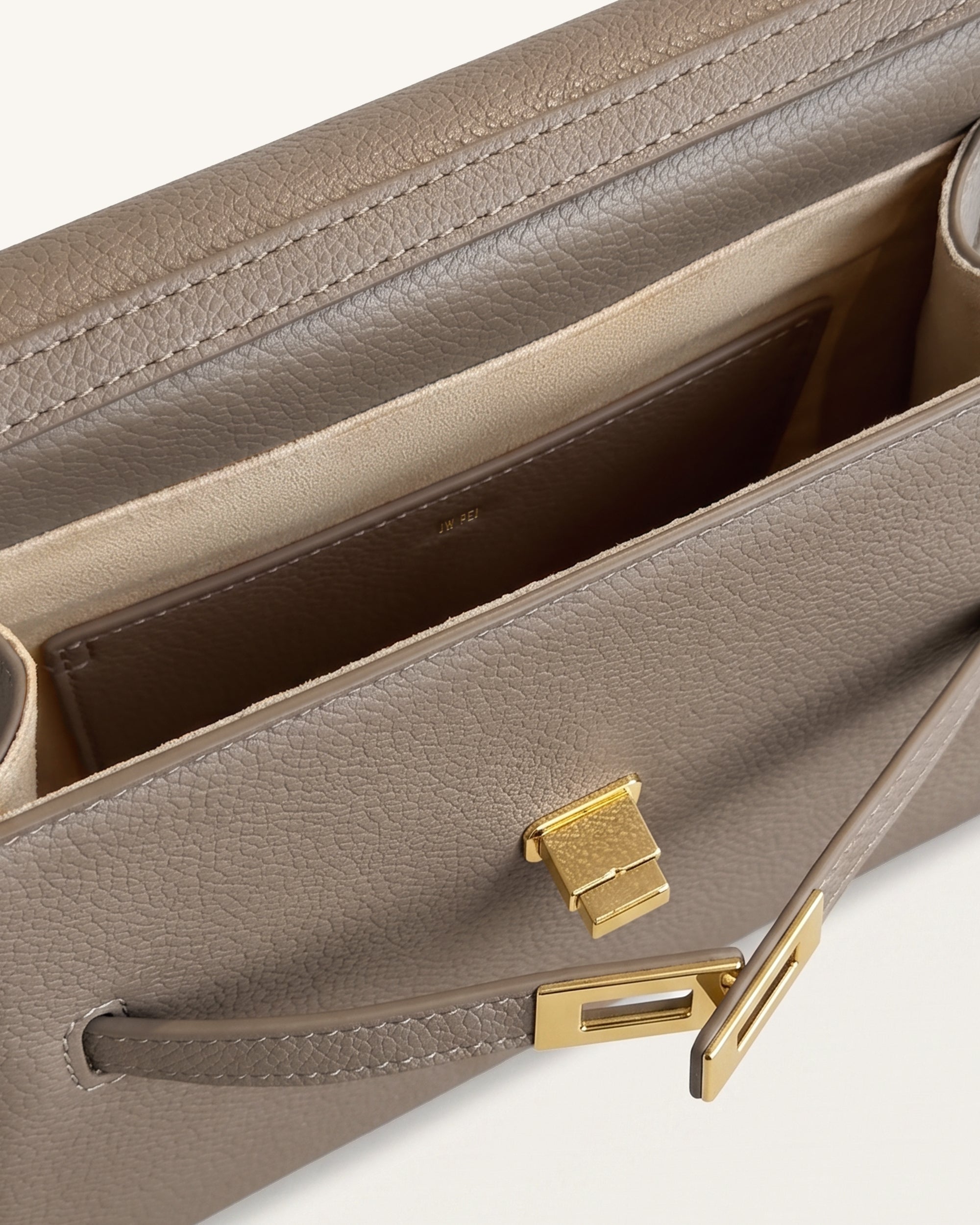 Piper Pebbled Crossbody Bag - Taupe - Image 4