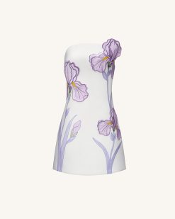 Alternative view of Iris Floral Print Strapless Dress - White