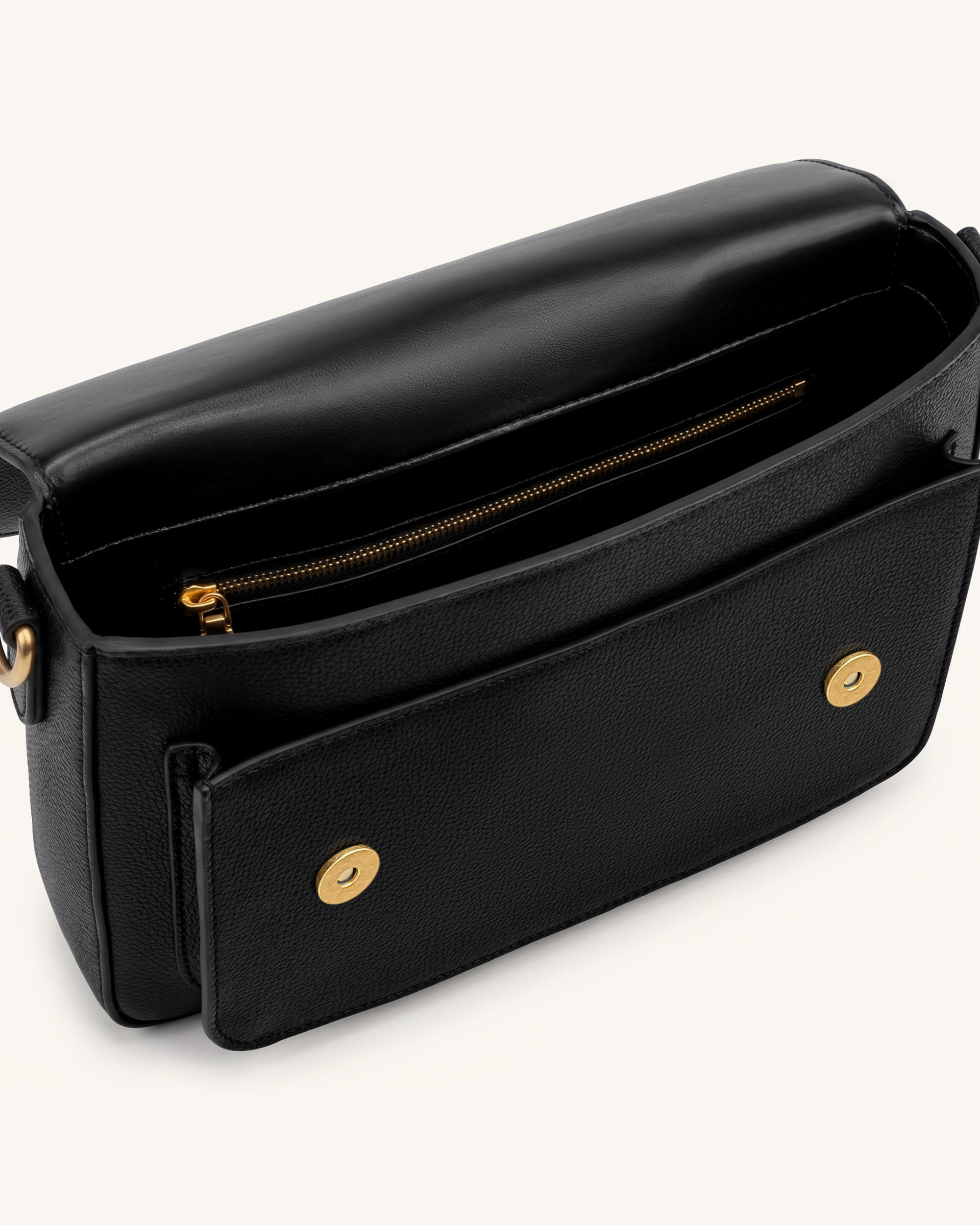 Mirelle Pebbled Top Handle Satchel - Black - Image 4