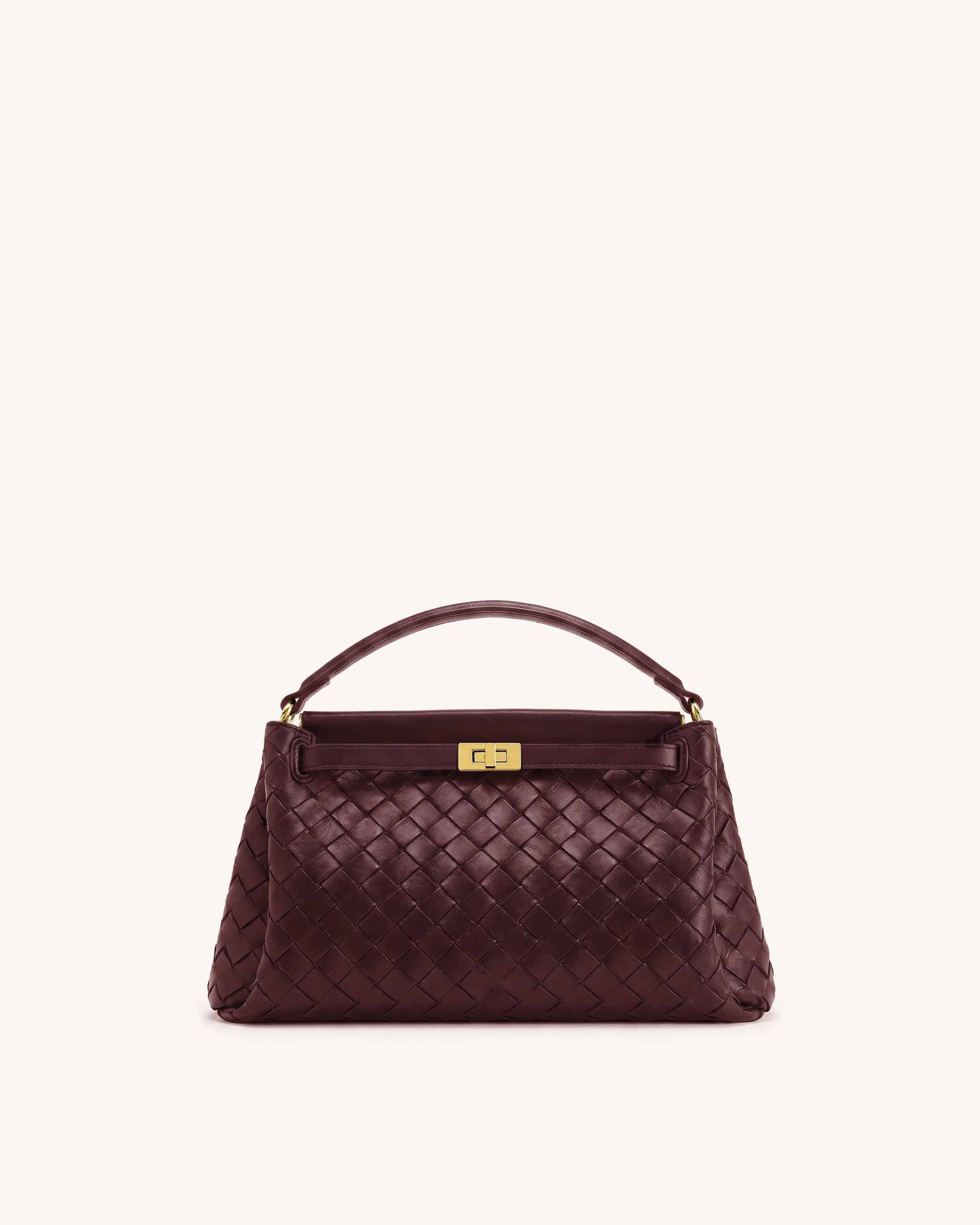 Carmen Woven Top Handle Bag - Vintage Red