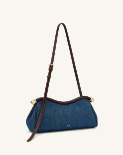 Alternative view of Naomi Curved Shoulder Bag - Blue Denim