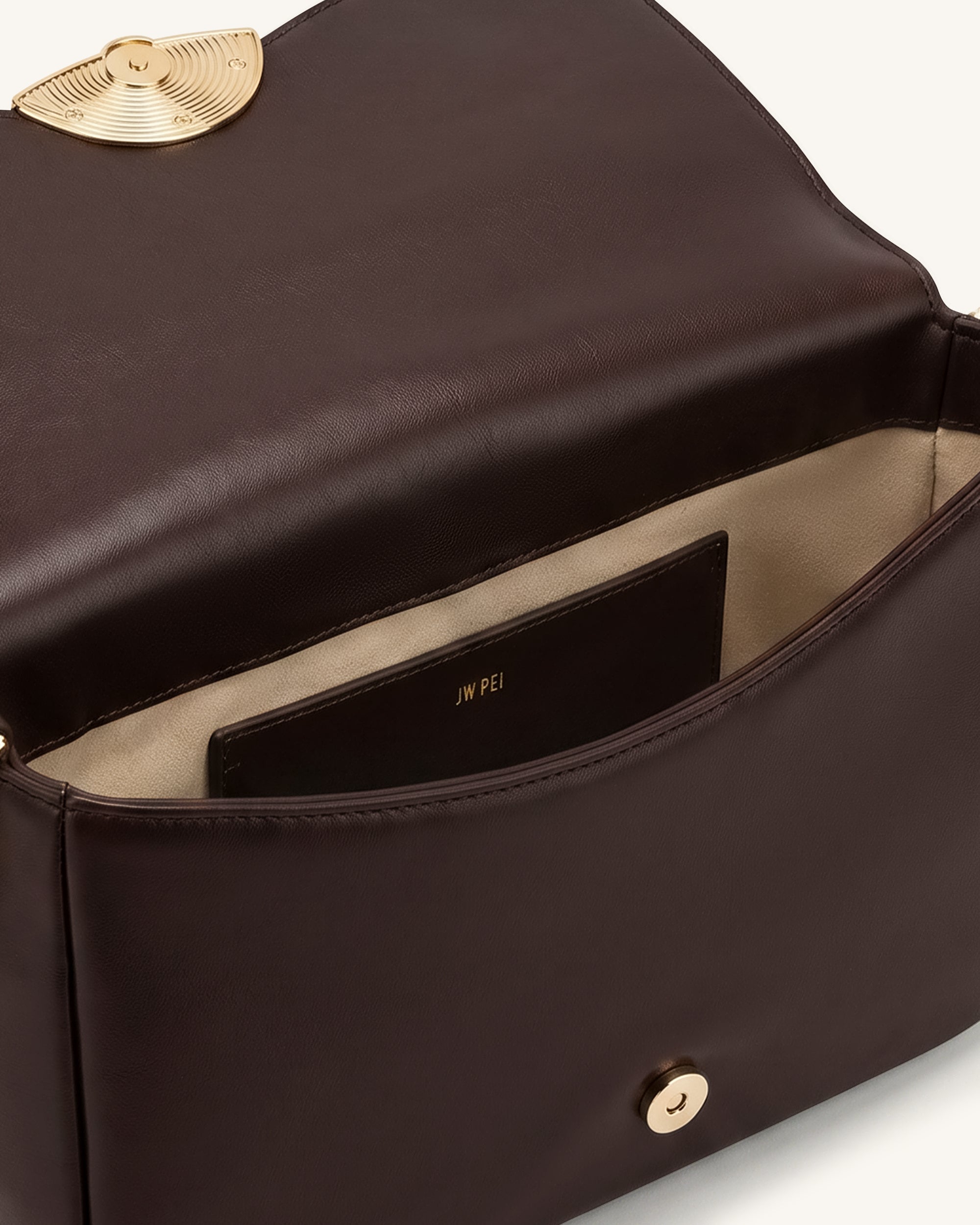 Sofia Classic Flap Shoulder Bag - Dark Brown - Image 4