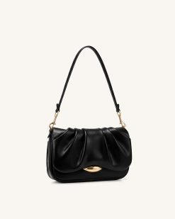 Alternative view of Sofia Ruched Shoulder Bag - Black