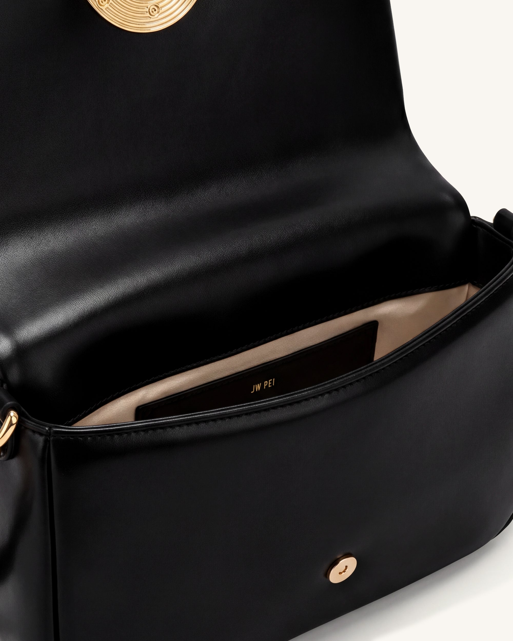 Sofia Ruched Shoulder Bag - Black - Image 4