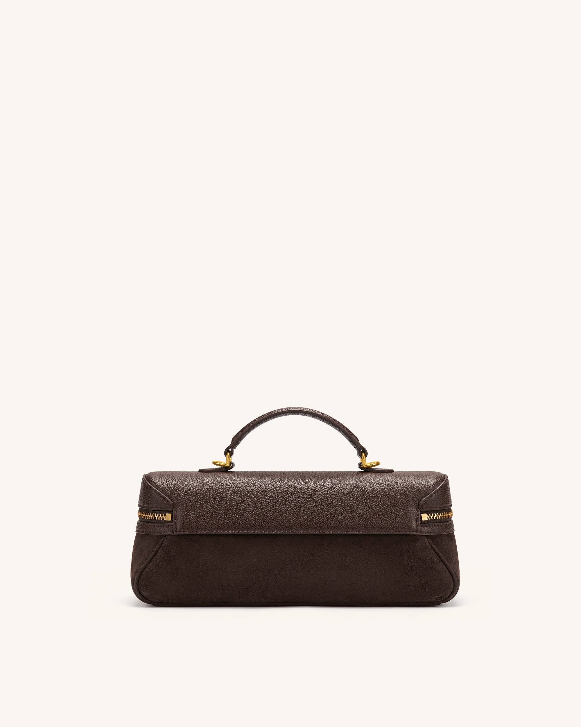Cleo Faux Suede Vanity Bag - Dark Brown - Image 3