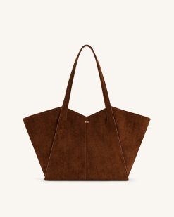 Kiana Large Capacity Tote Bag - Dark Brown