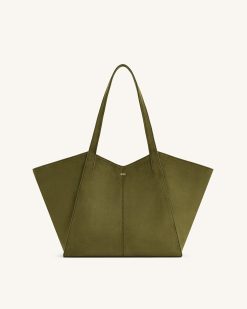 Kiana Large Capacity Tote Bag - Dark Olive